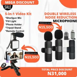 🤳5-in-1 Video Making Kit & Double Wireless Mics 𝗕𝗨𝗡𝗗𝗟𝗘 𝗢𝗙𝗙𝗙𝗘𝗥📸