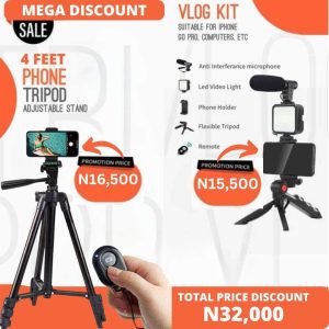 5-in-1 Video Making Kit and 4Feet Tripod